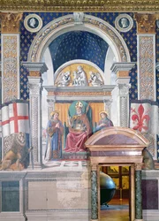 Heilige Zenobius, Stephanus und Laurentius, Detail aus dem Fresko in der Sala dei Gigli, ca. 1470